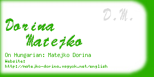 dorina matejko business card